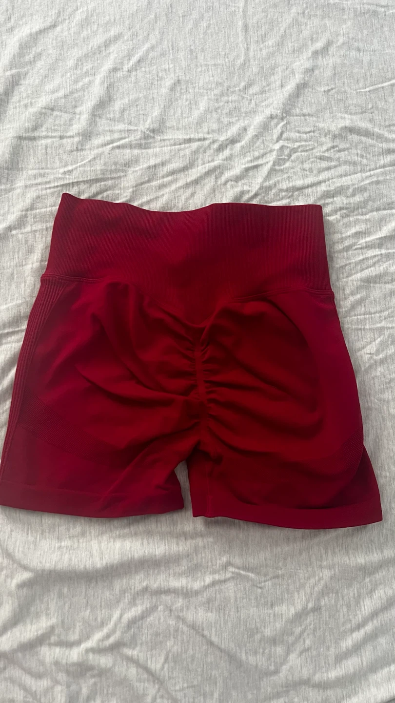Red High-Waisted Athletic Shorts - photo 2