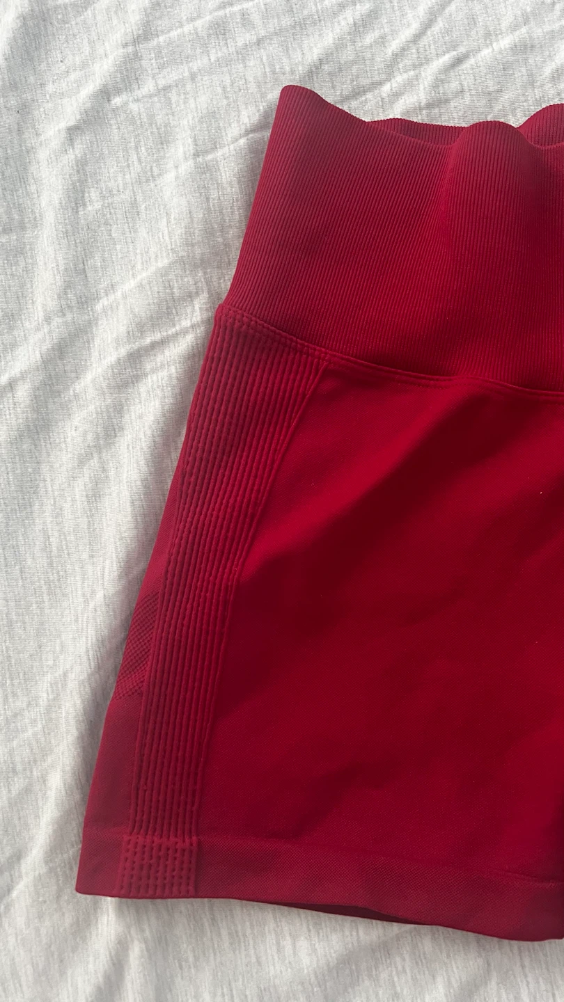 Red High-Waisted Athletic Shorts - photo 3