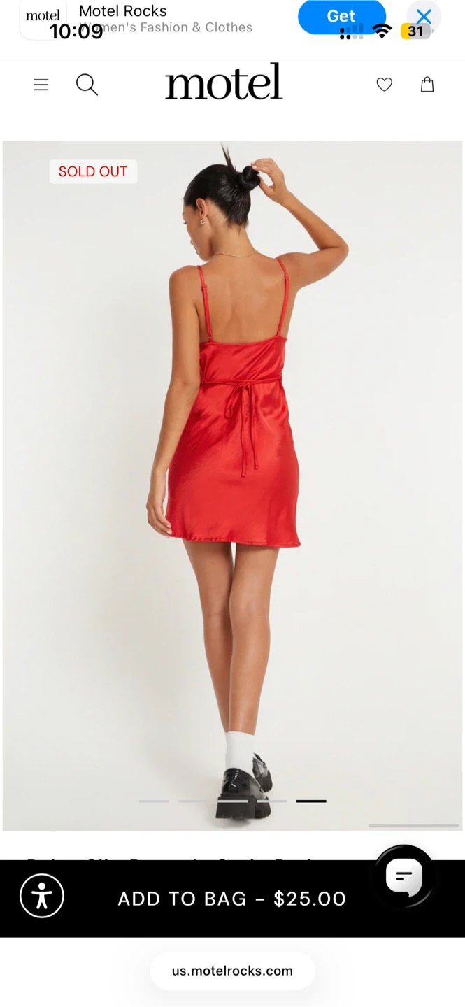 Motel Red Slip Dress XS - photo 2