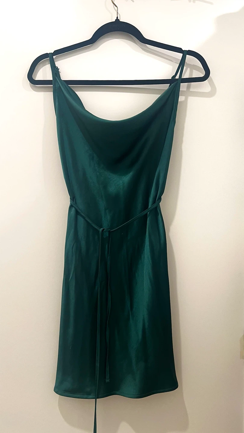 Emerald Green Satin Slip Dress XS - photo 3