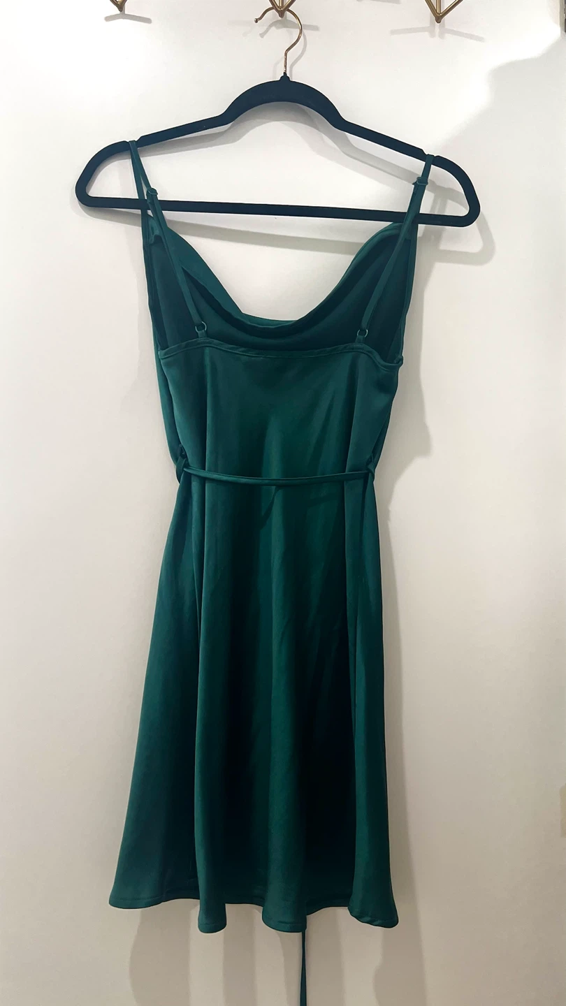Emerald Green Satin Slip Dress XS - photo 4