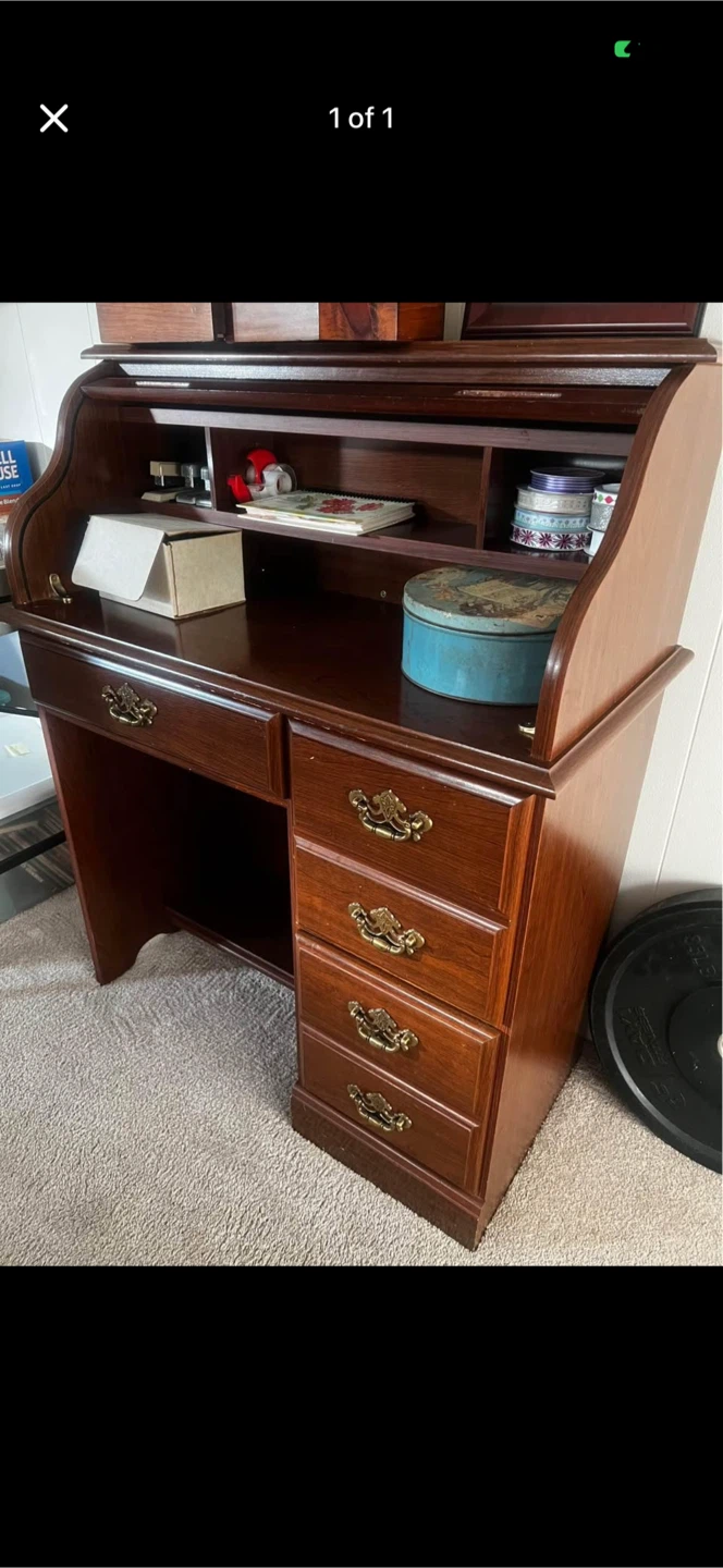 Vintage Roll Top Desk