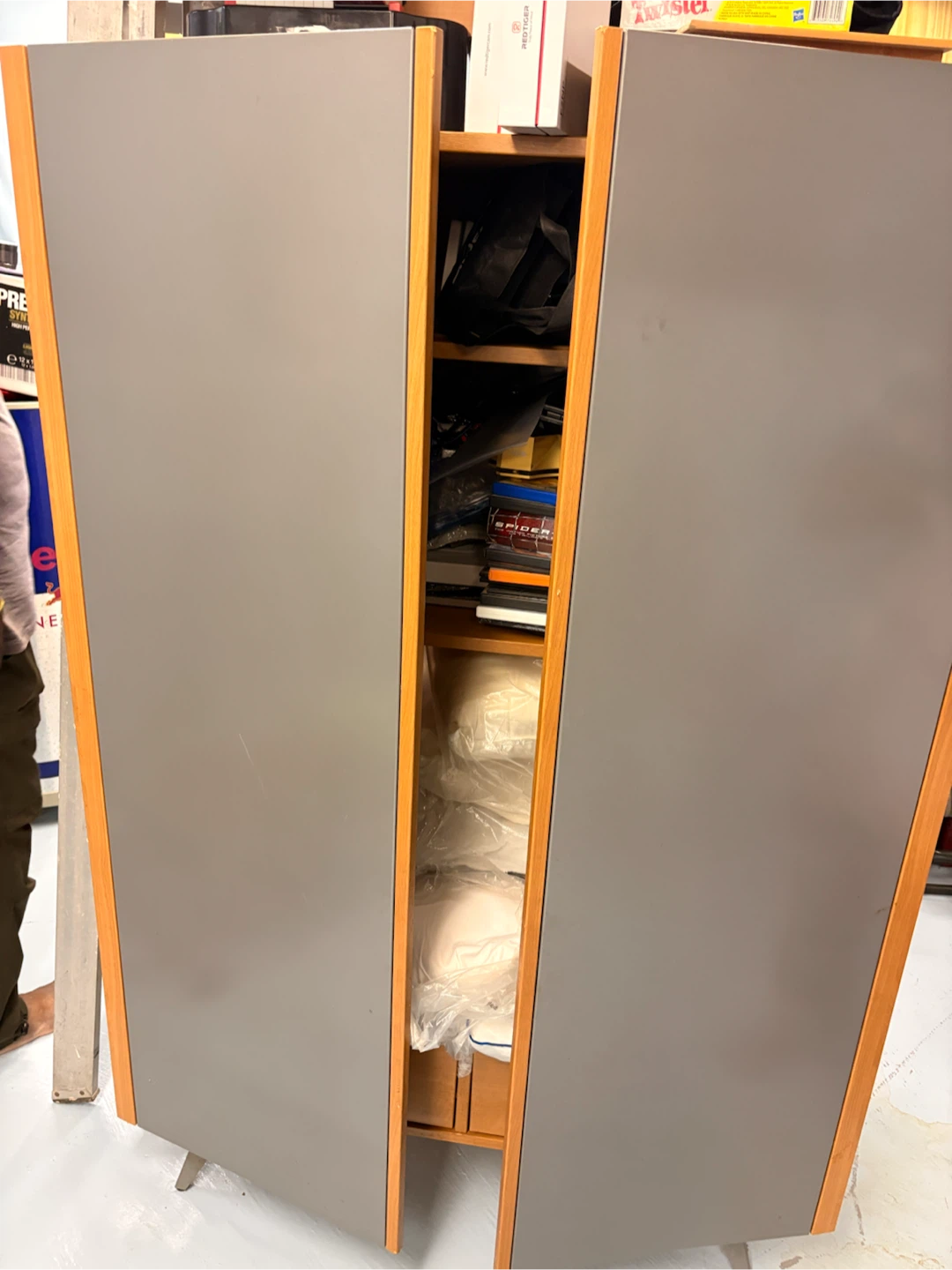 Wooden Armoire with Grey Doors - photo 3