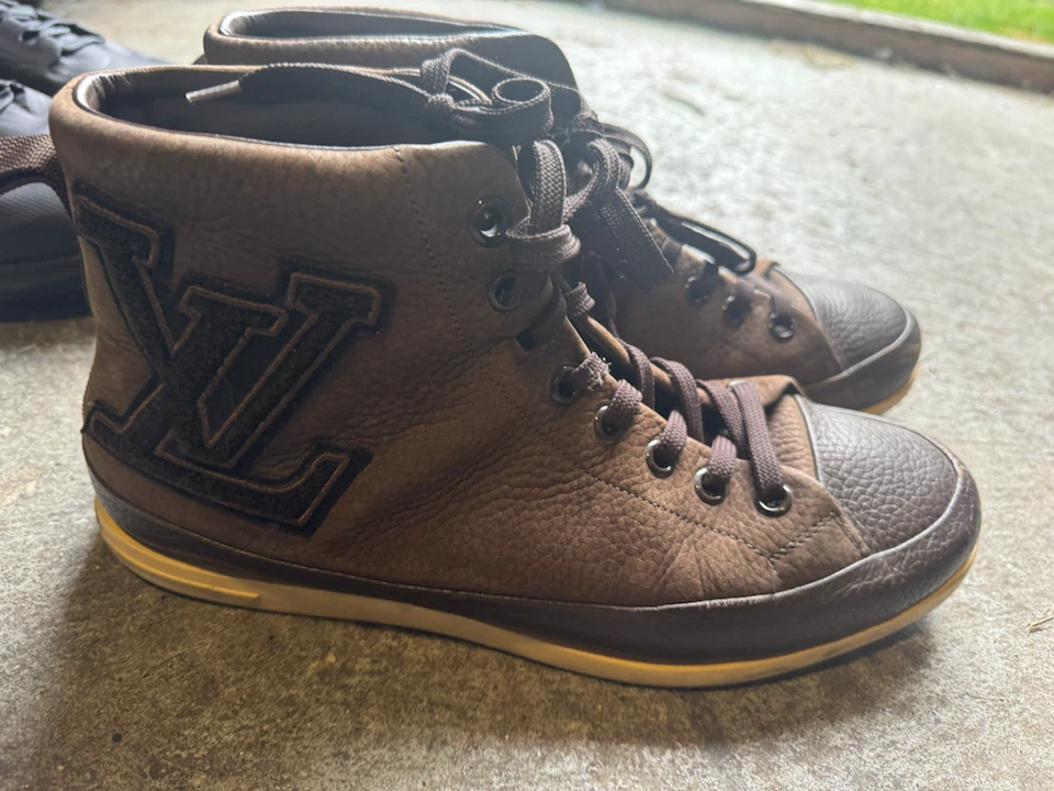 Louis Vuitton High Top Sneakers - Brown Leather