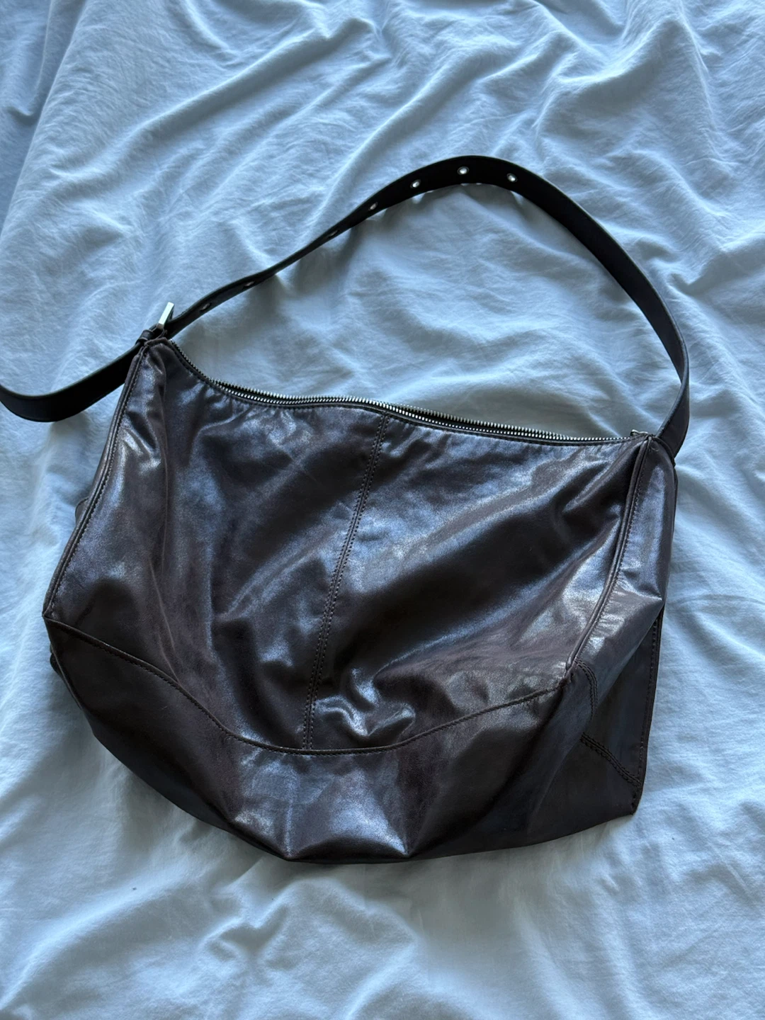 ZARA Brown Leather Shoulder Bag