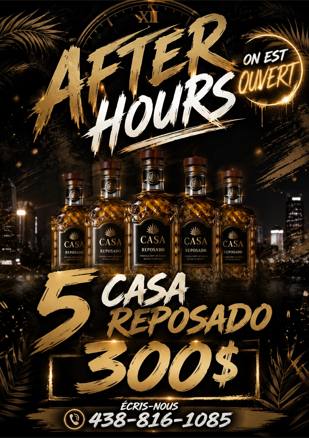 5 bottles of Casa Reposado Tequila