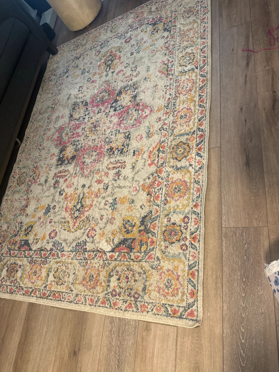 Distressed Floral Medallion Area Rug - photo 2