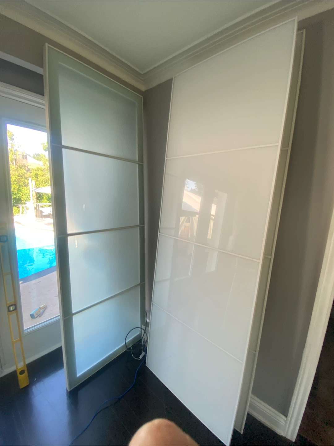 White glass  Doors great for backyard privacy screens $100 each