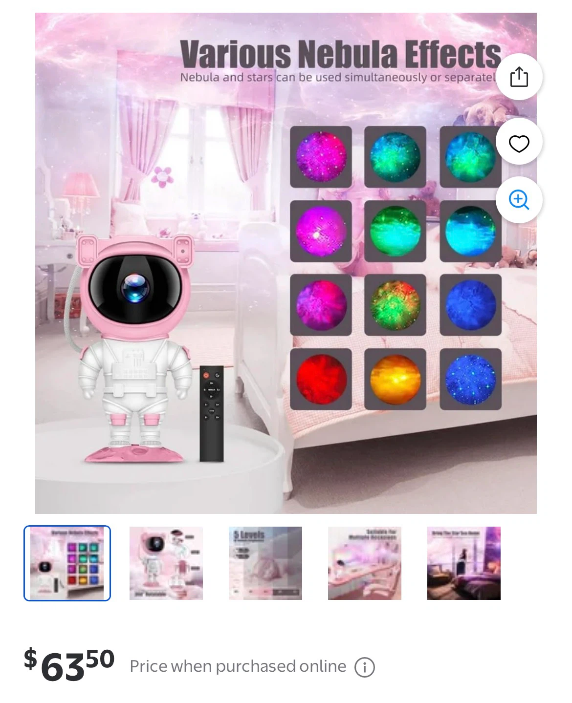 Ace Gamer Astronaut  Galaxy Projector (Pink/White) - photo 5