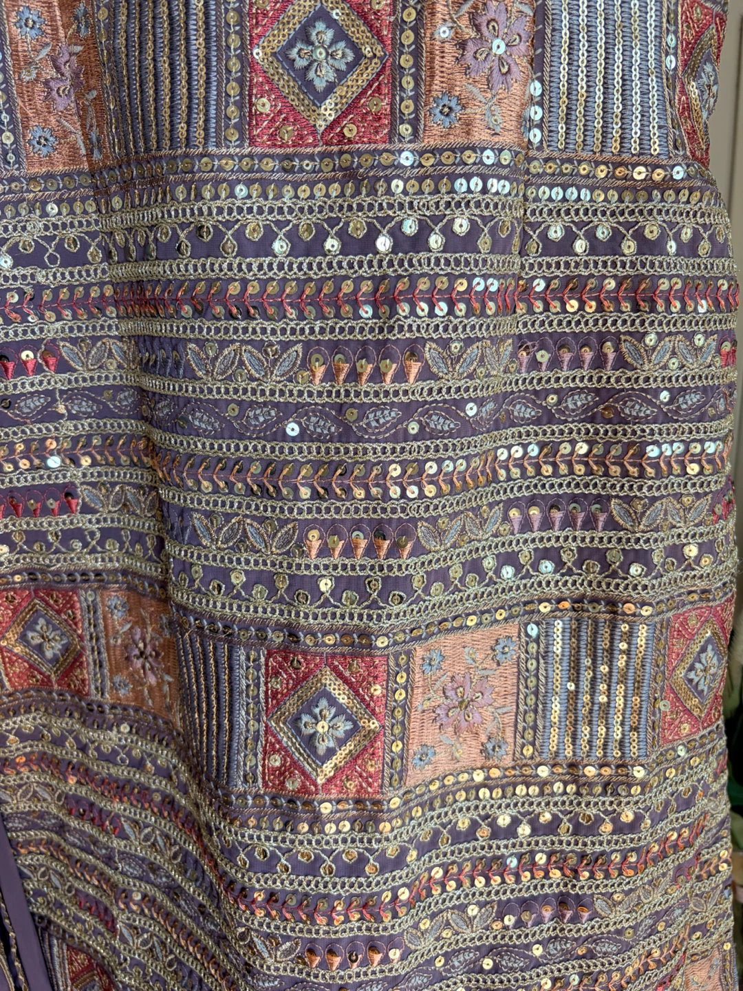 Lavender Embroidered Sharada Set - photo 2
