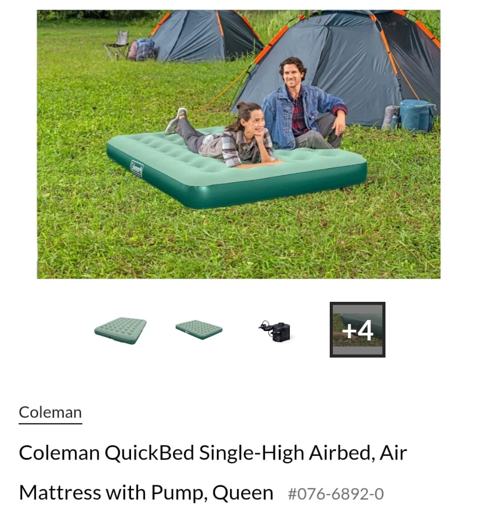 Coleman QuickBed Single-High Air Mattress with Pump, Queen