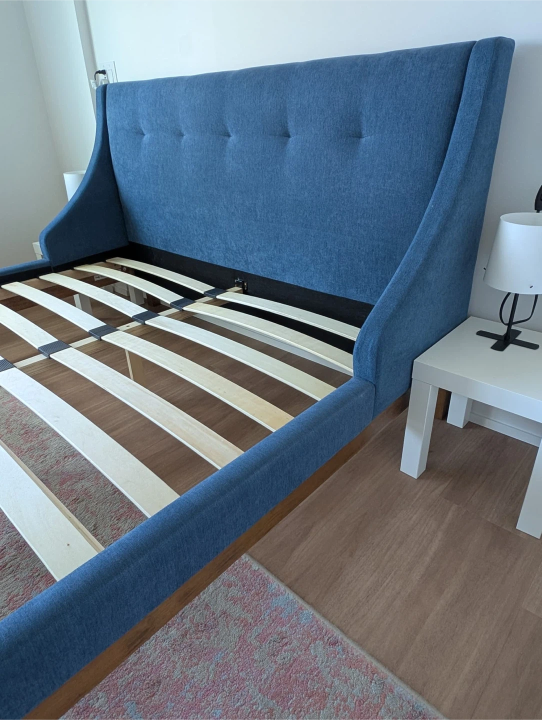 Queen Size Blue Upholstered Bed Frame - photo 5