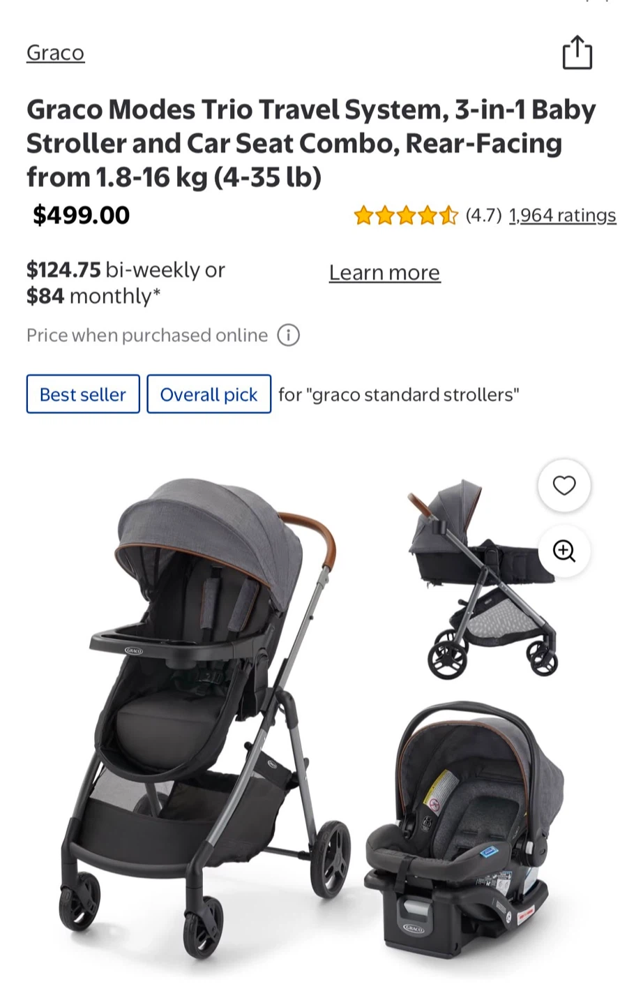 Graco Modes Trio Travel System 3-1 Baby Stroller - photo 4