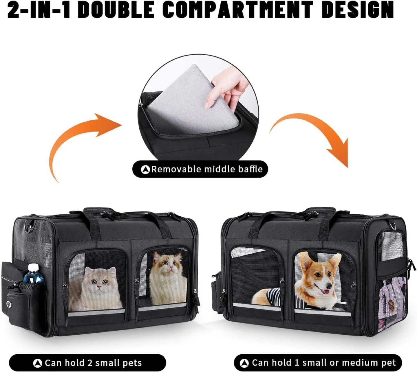 Groxkox Cat Carrier for 2 Cats - New - photo 3