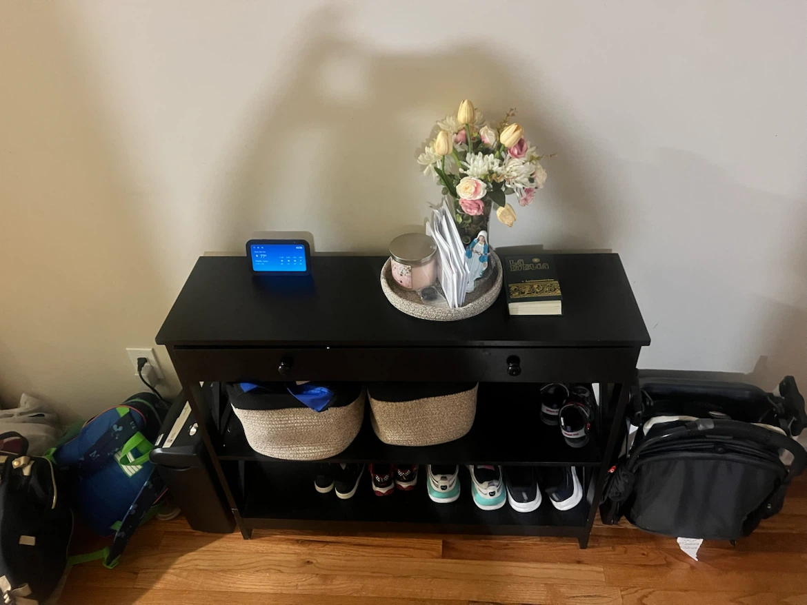 Black Console Table with Storage - photo 3