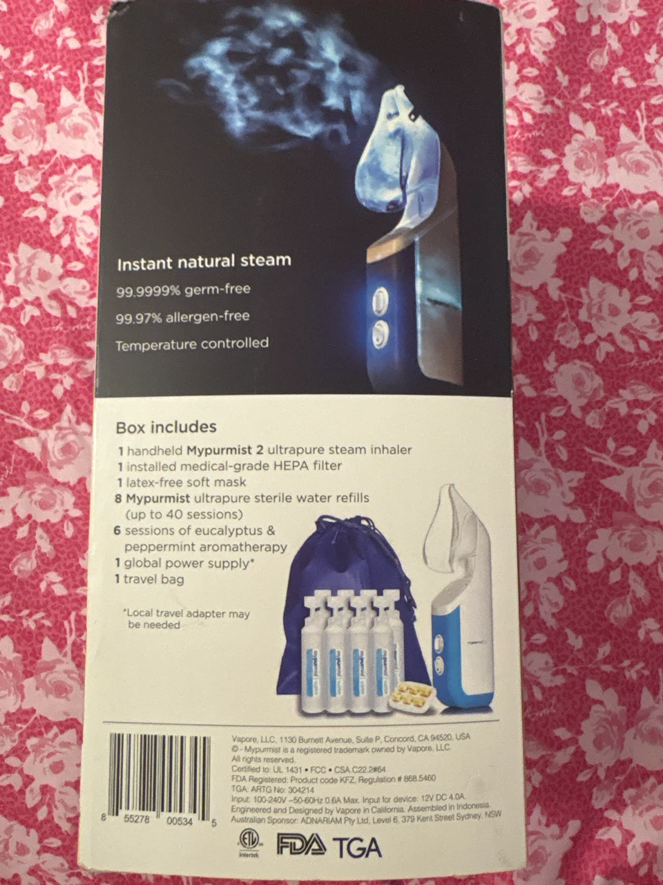 Mypurmist 2 Handheld Ultrapure Steam Inhaler - photo 2