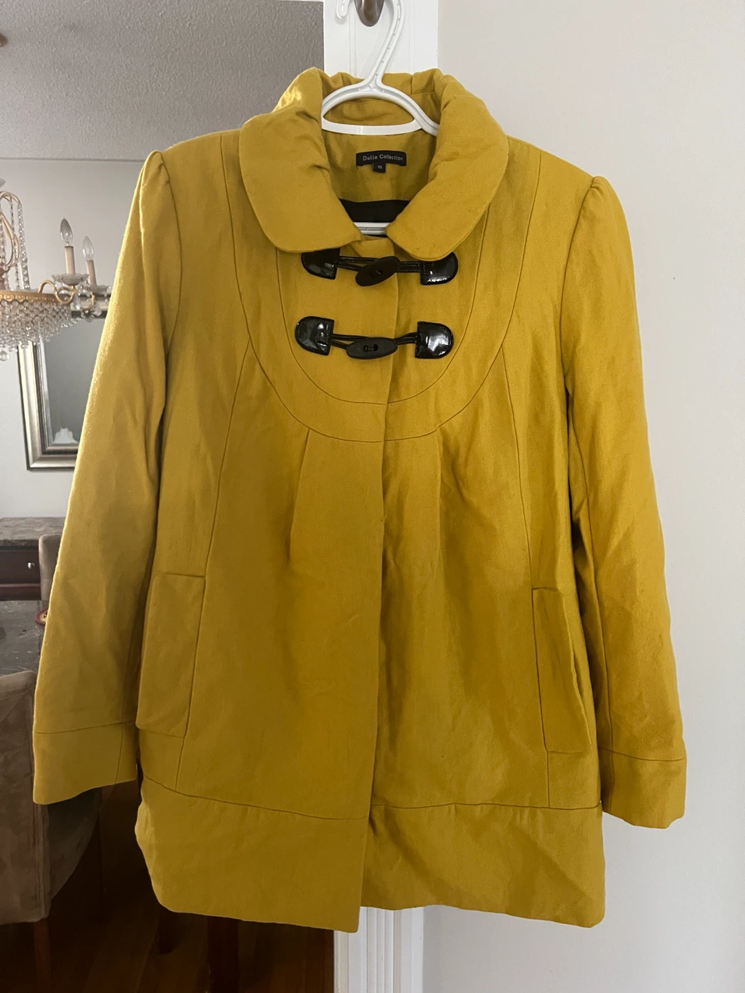 Dalia Collection Mustard Yellow Coat Size 10
