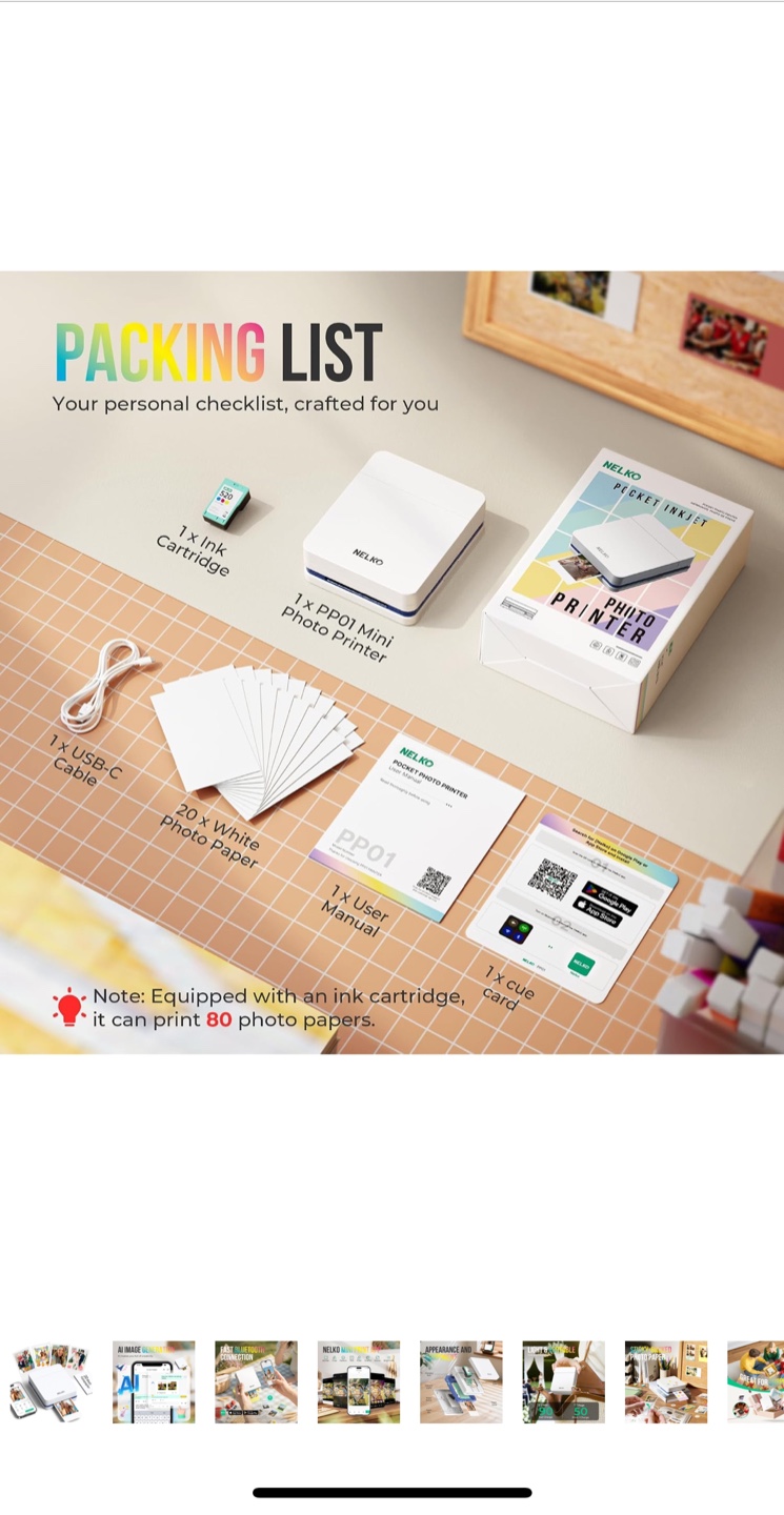Nelko PP01 Mini Photo Printer White - photo 3