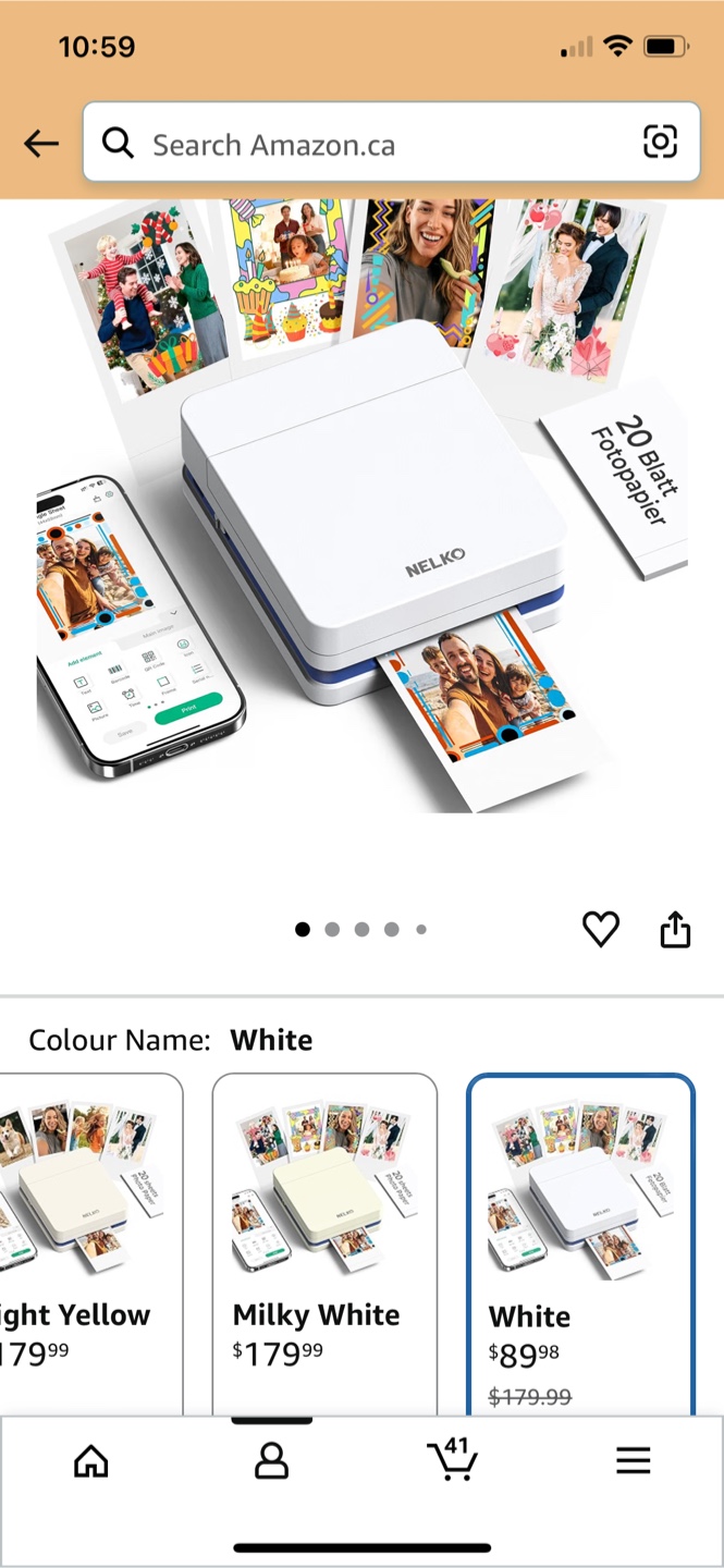 Nelko PP01 Mini Photo Printer White