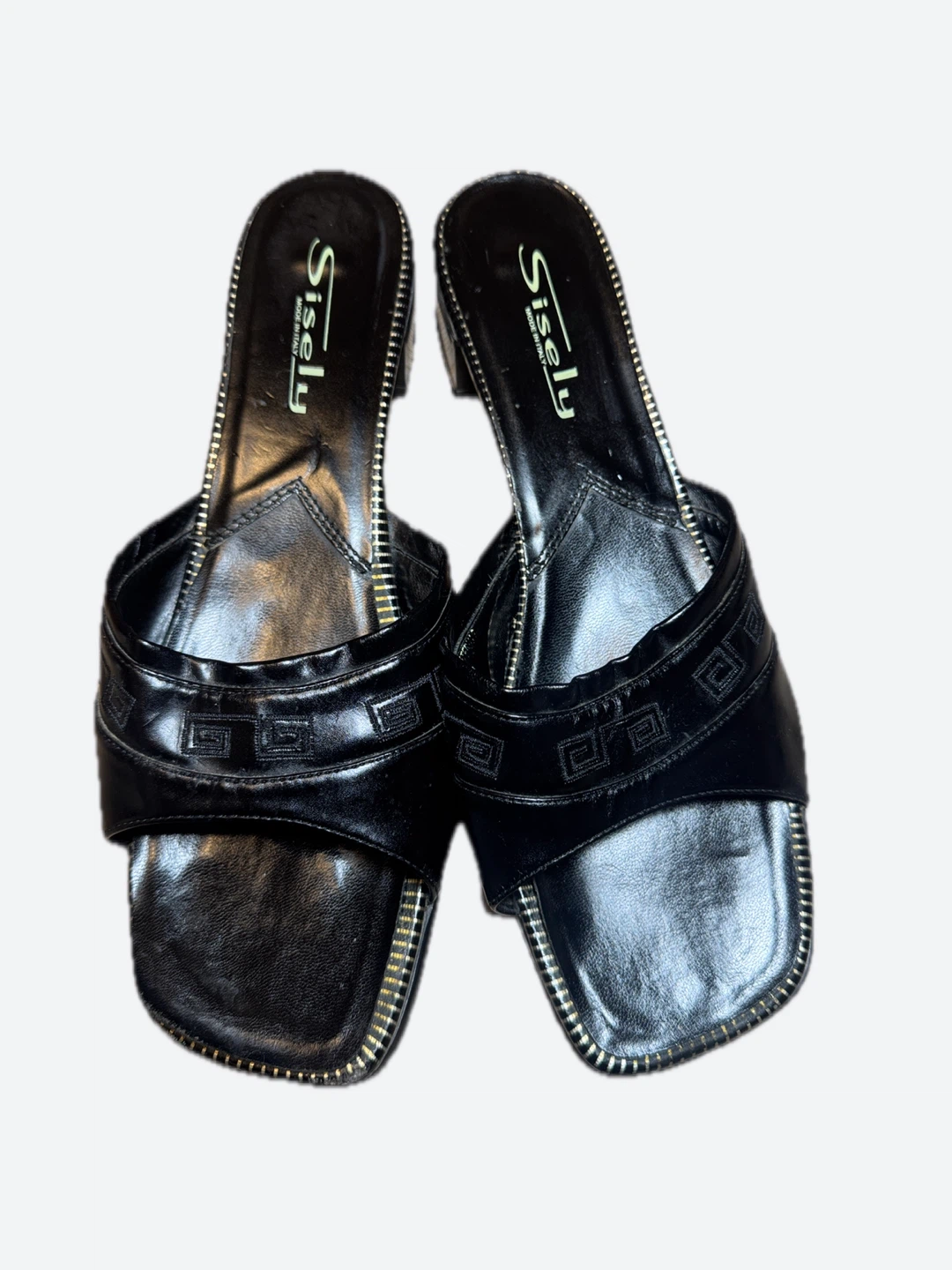 Vintage Siseley Black Mules Made in Italy