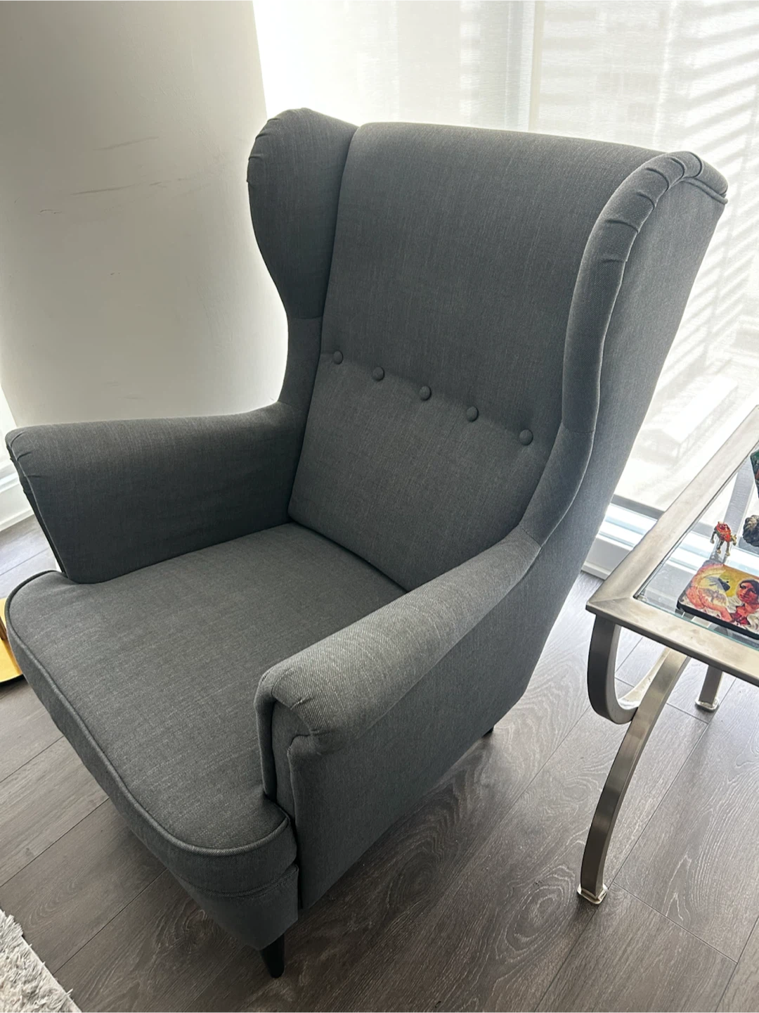 Grey Wingback Accent Chair - photo 2