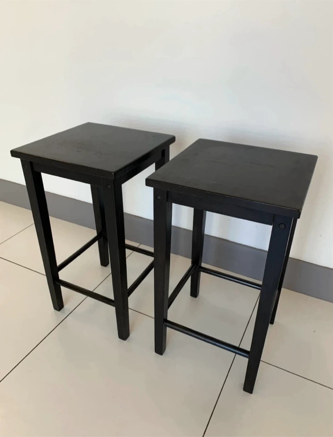 Set of 2 IKEA Black Bar Stools