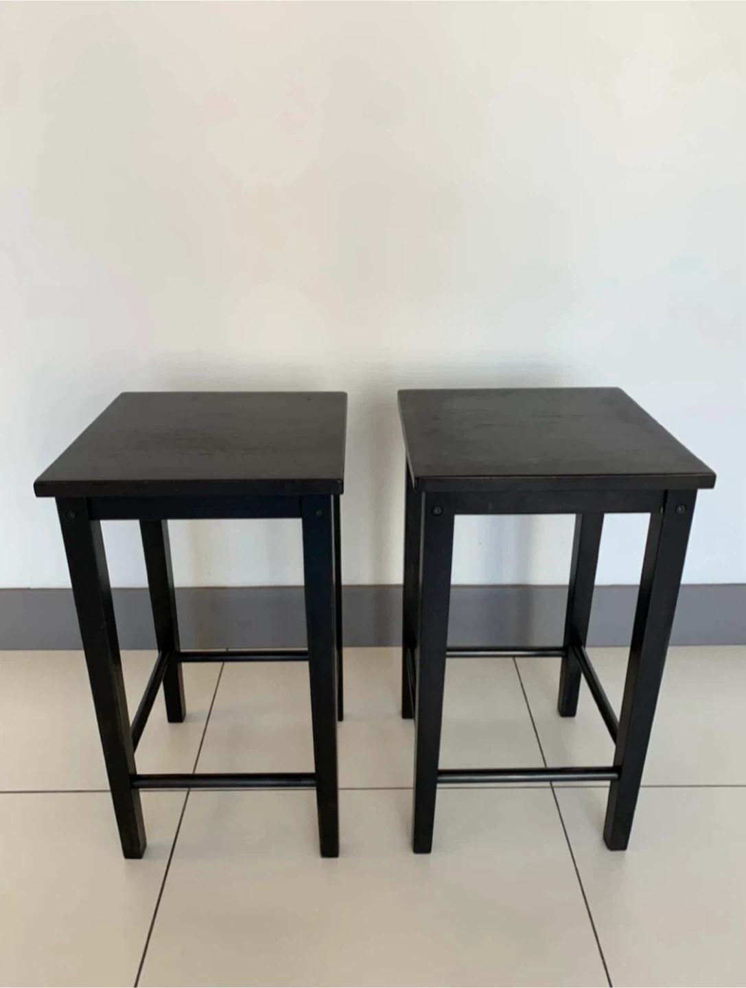 Set of 2 IKEA Black Bar Stools - photo 2