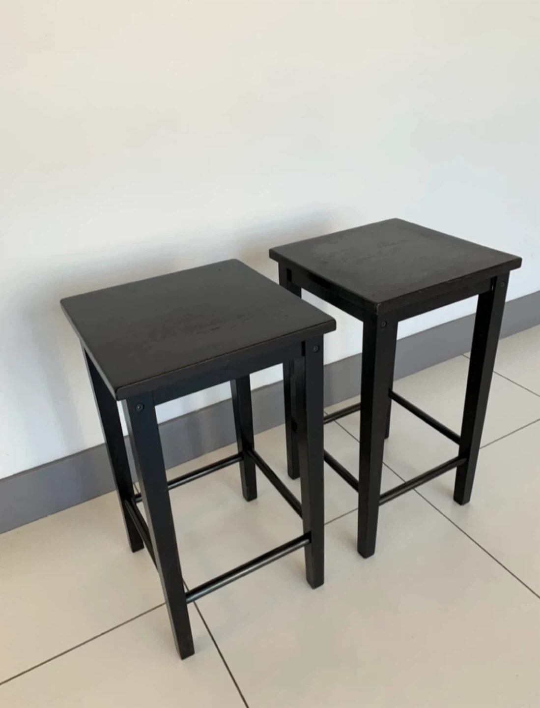 Set of 2 IKEA Black Bar Stools - photo 3