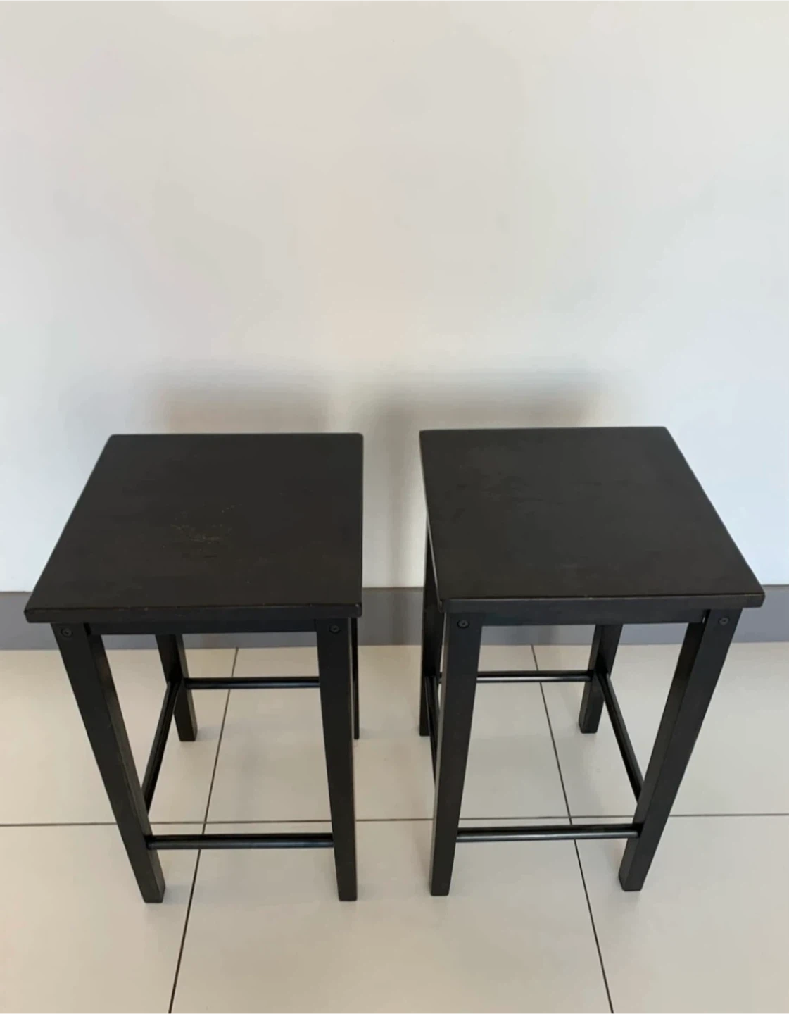Set of 2 IKEA Black Bar Stools - photo 5