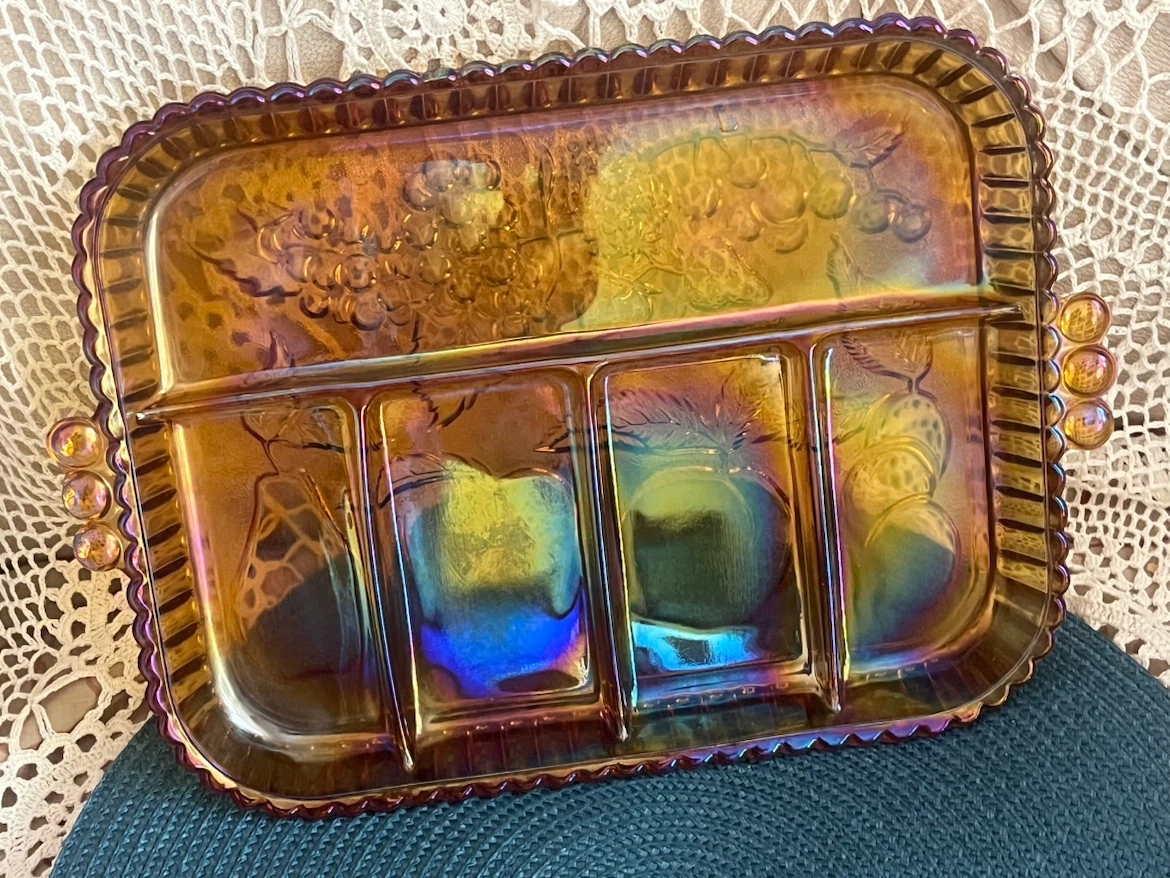 Vintage Carnival Glass Relish Tray - photo 3