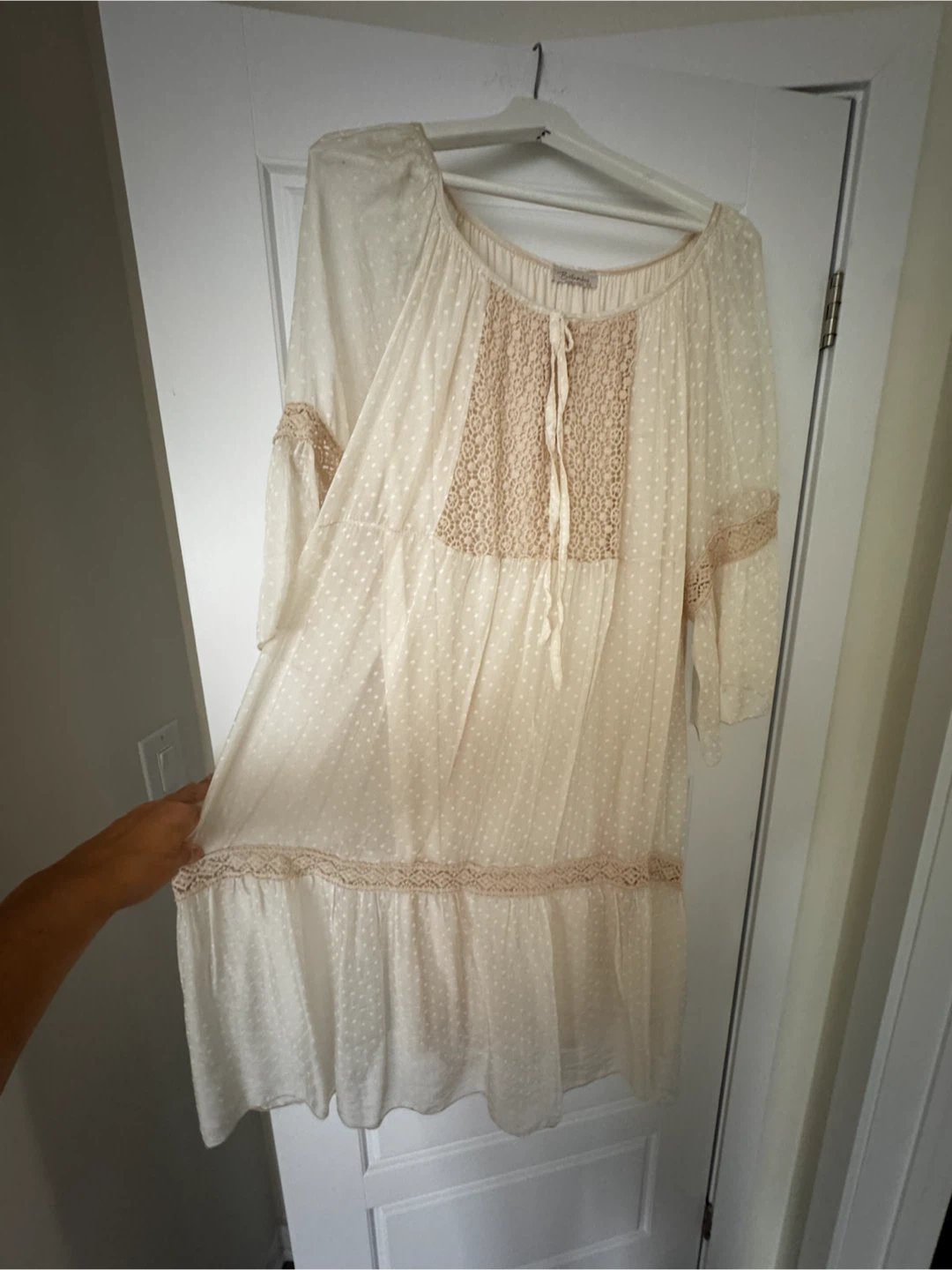 Bellambra Made in Italy 1X-2X Cream Polka Dot Lace Dress - photo 3