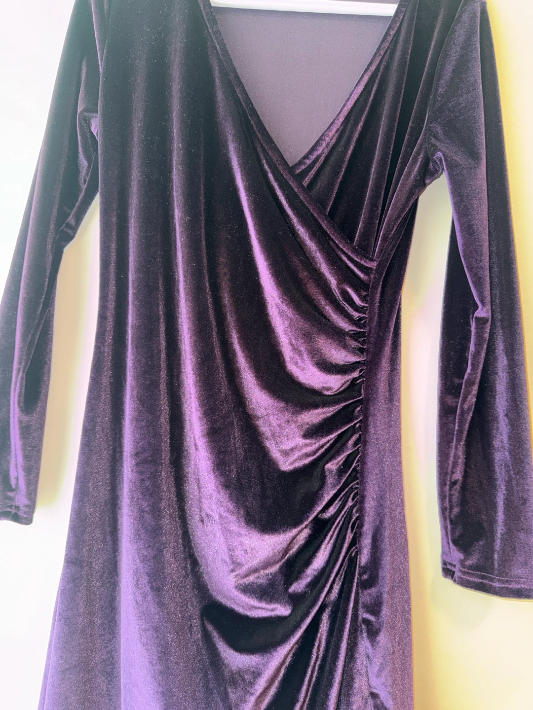 Purple Velvet Wrap Dress - photo 2