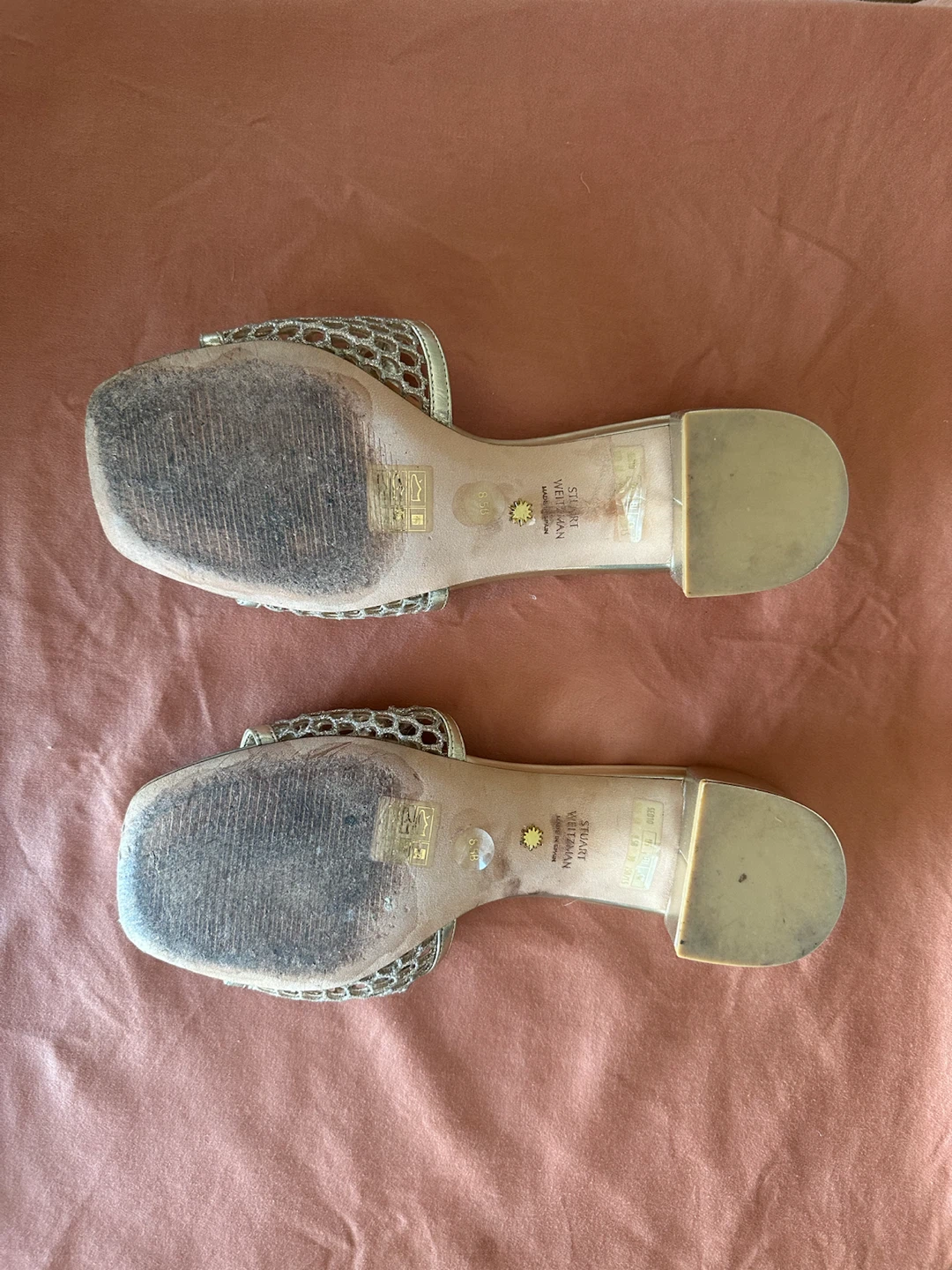 Stuart Weitzman Silver Mesh Slides - photo 4