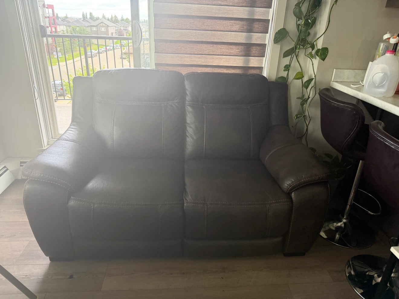 Dark Brown Leather Sofa - photo 2