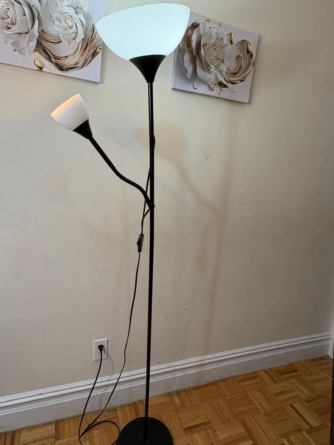 Adjustable Floor Lamp with Dual Heads