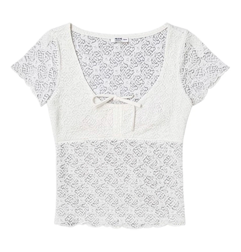 Ardene White Lace Cropped Top