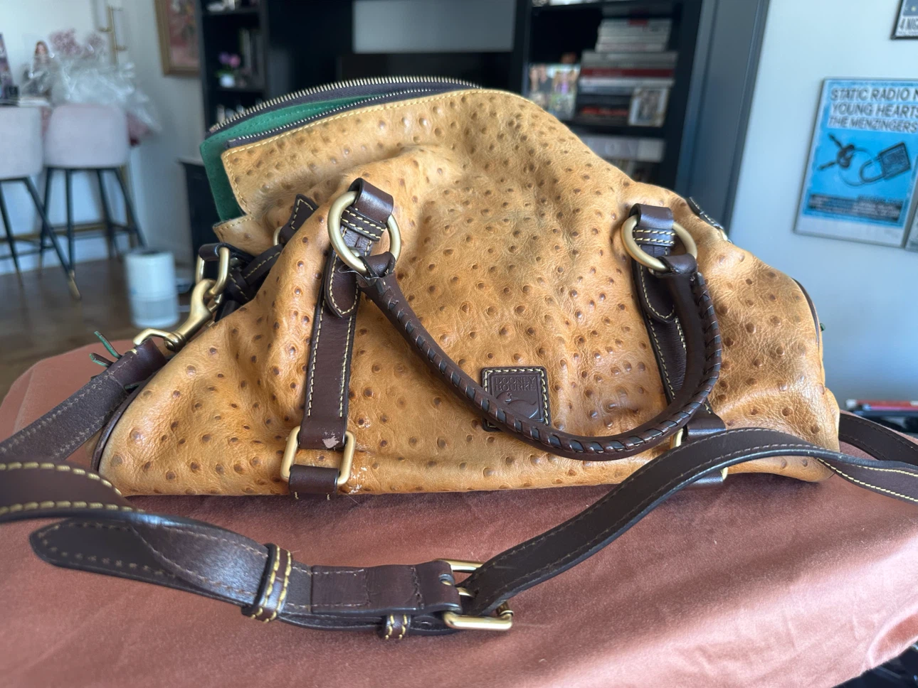 Dooney & Bourke Ostrich Embossed Leather Satchel