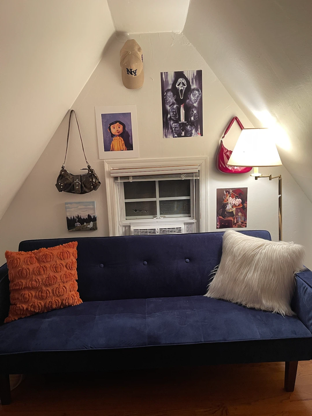 Dark Blue Tufted Sofa
