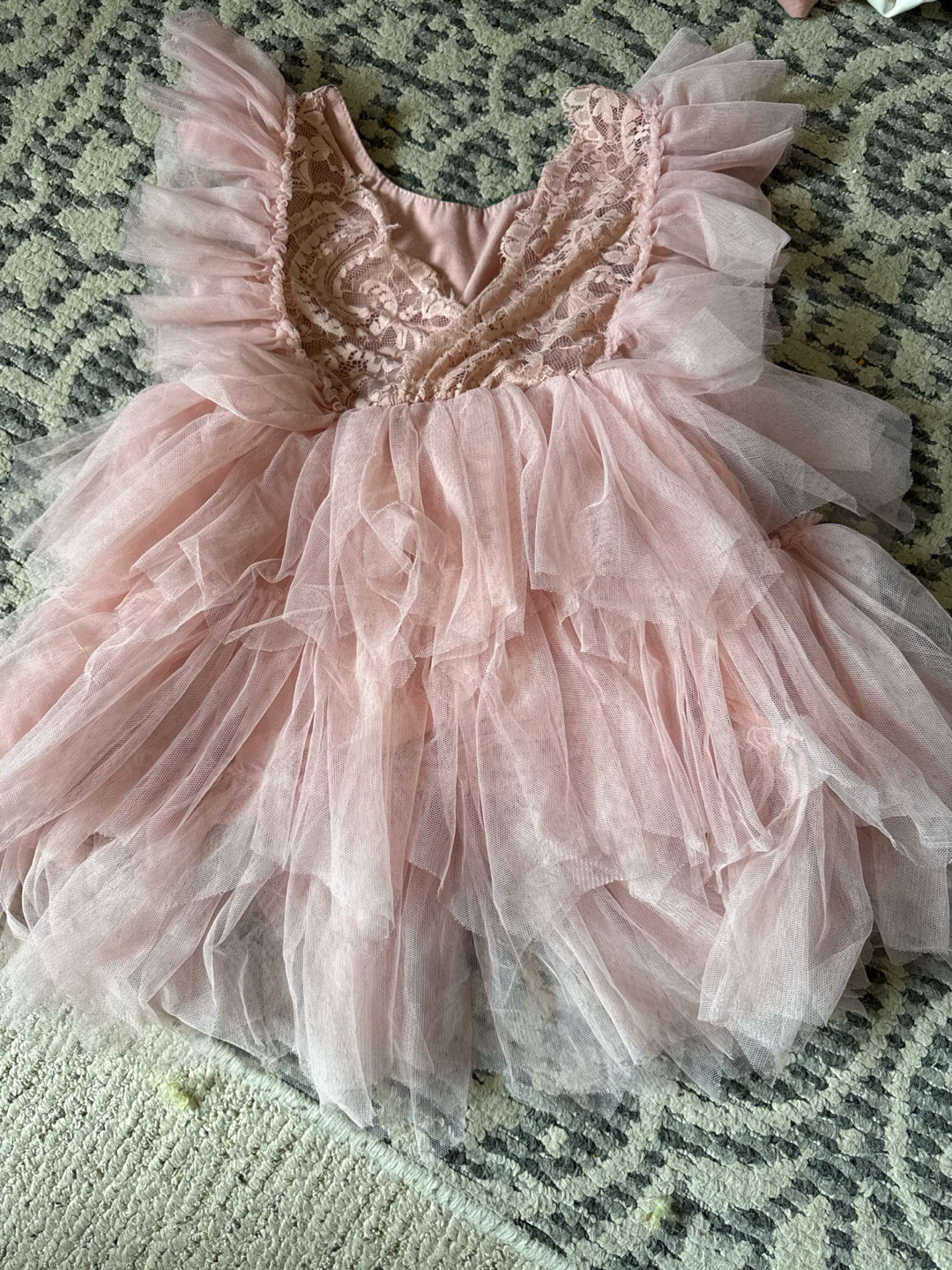 Pink Tulle Dress with Lace Detail size 5 year old