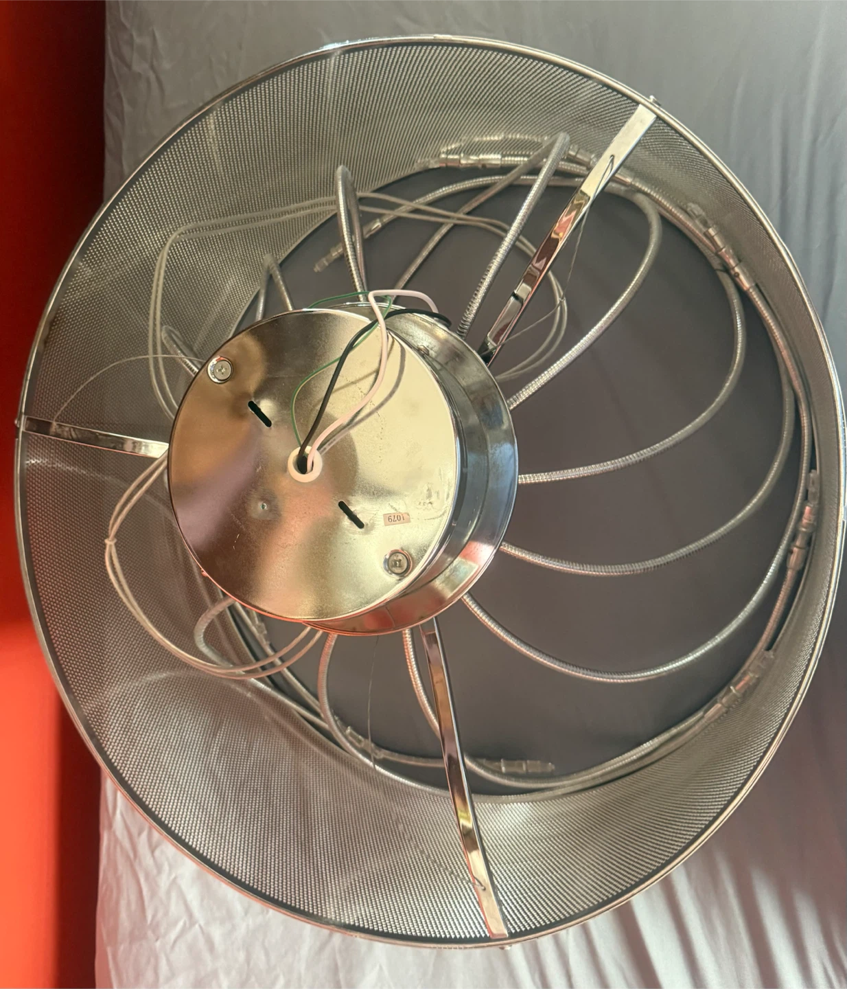 Silver Metal Drum Pendant Light Fixture - photo 3