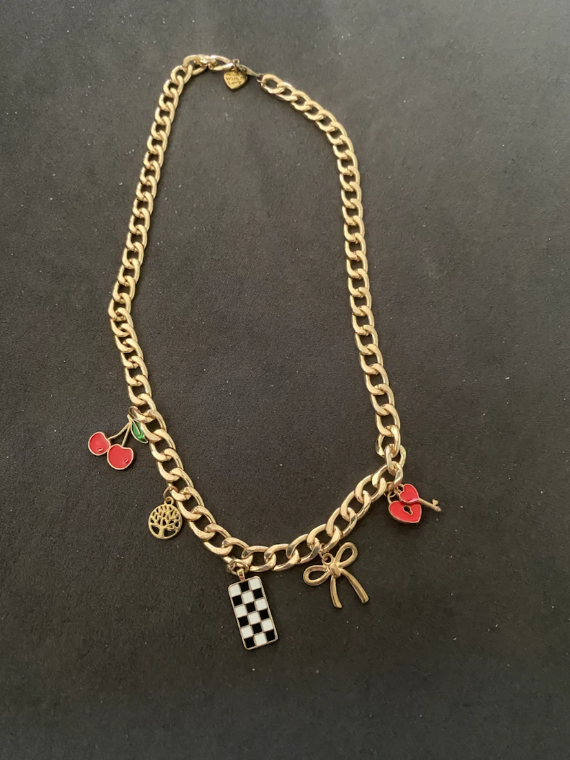 Gold Tone Charm Necklace