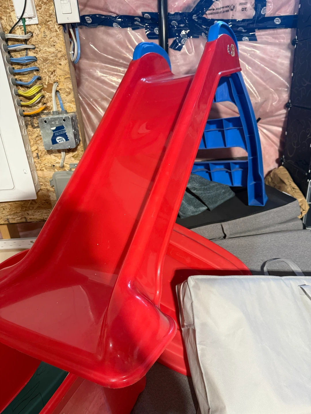 Red and Blue Plastic Children's Slide