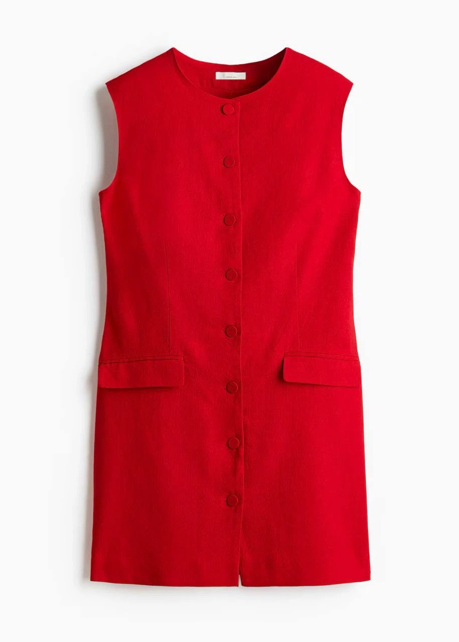 H&M Red Linen-Blend Sleeveless Dress – XL-XXL - photo 2