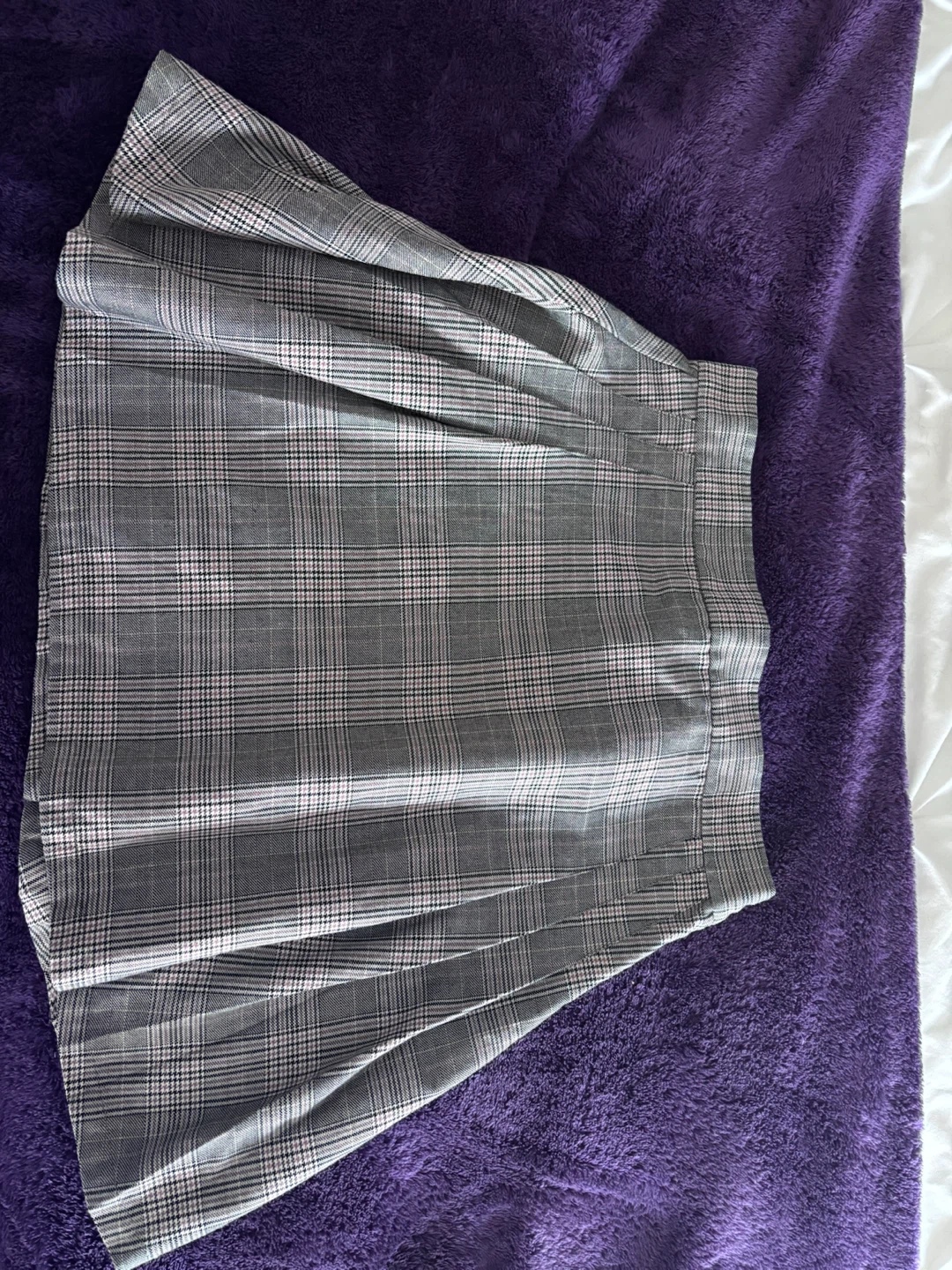 Garage Plaid Pleated Mini Skirt
