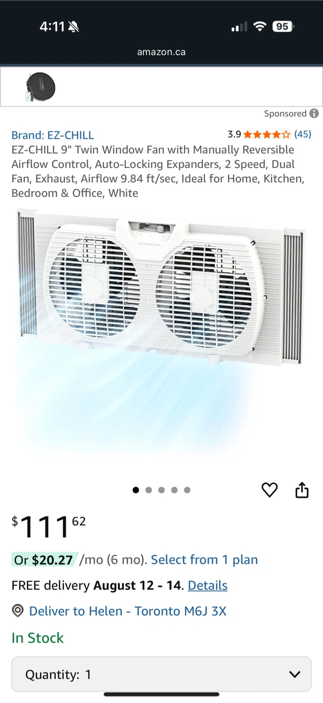 EZ-CHILL 9" Twin Window Fan - White