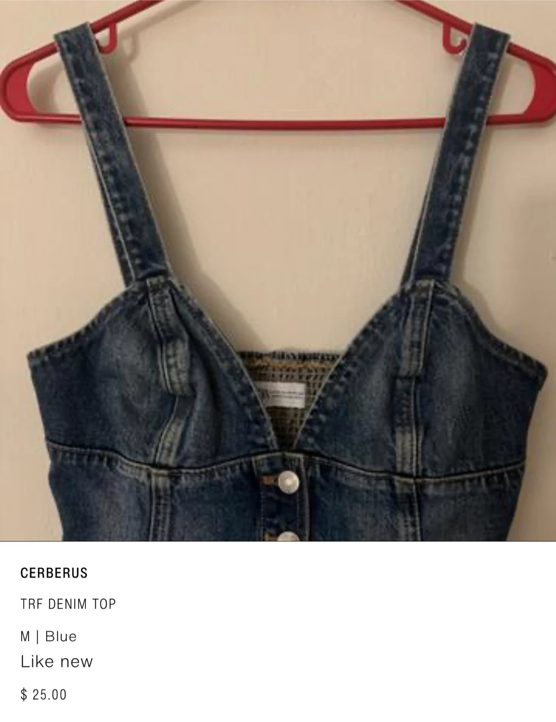 ZARA  Denim Top - Blue - Size M