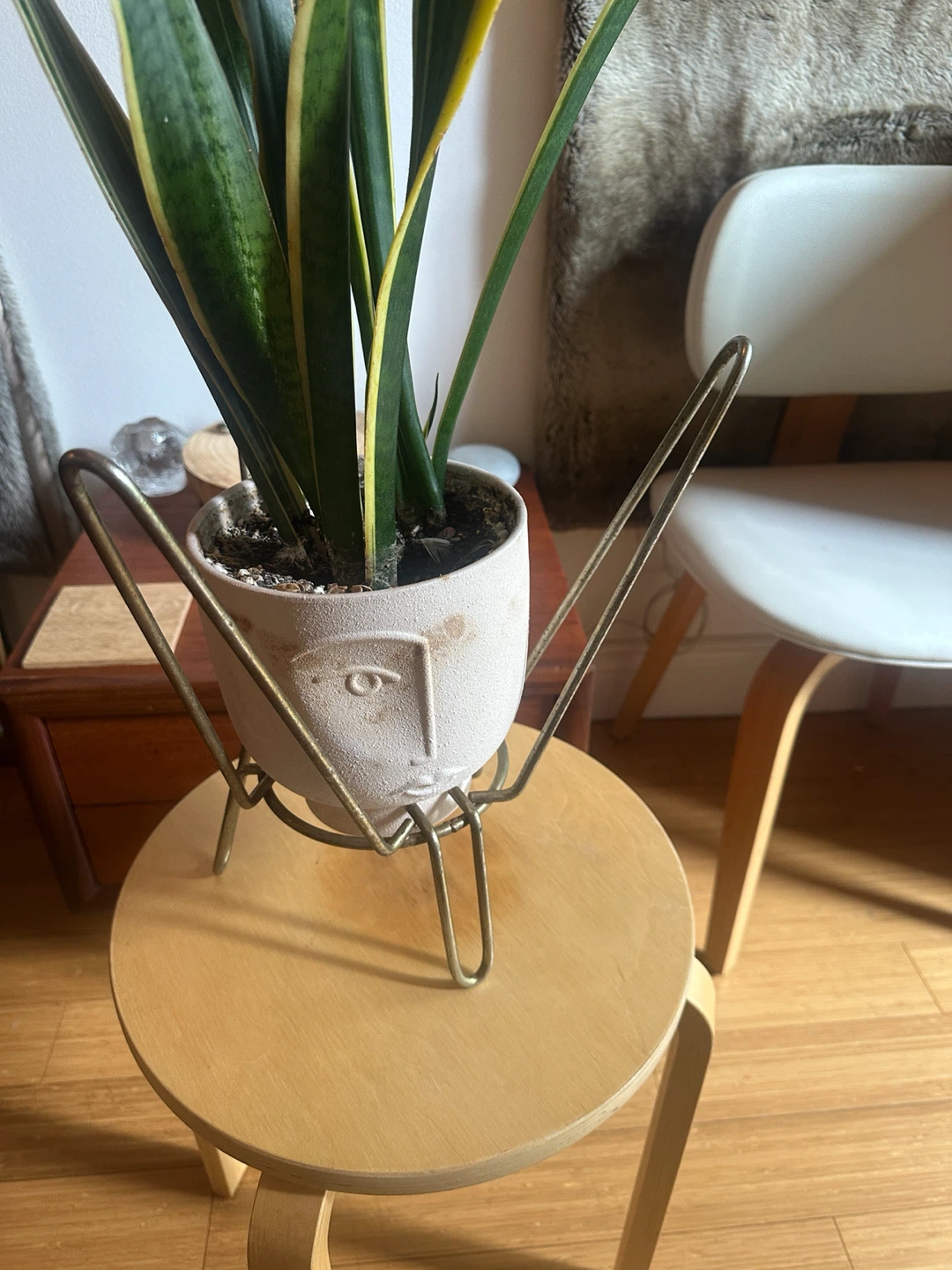Vintage mcm atomic brass hair pin leg plant stand pot holder