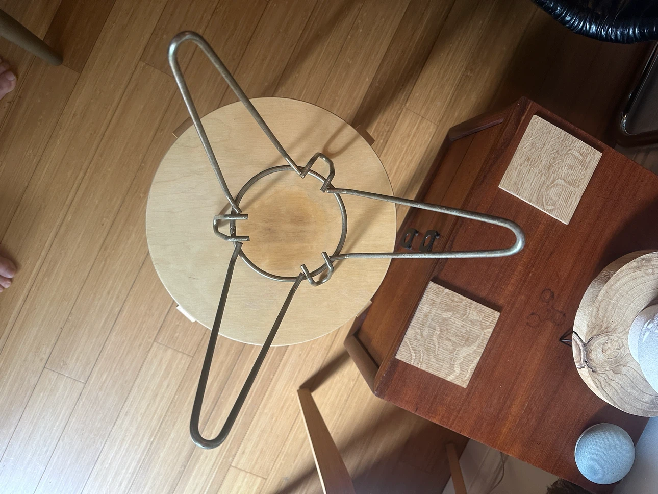 Vintage mcm atomic brass hair pin leg plant stand pot holder - photo 3