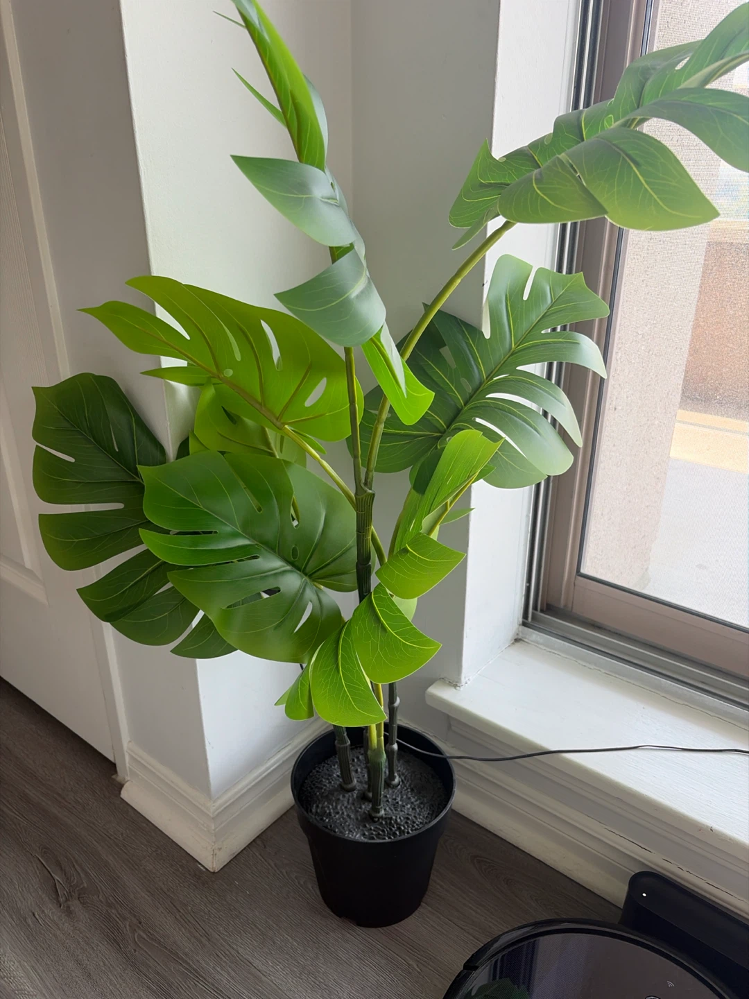 Artificial Monstera Plant in Black Pot