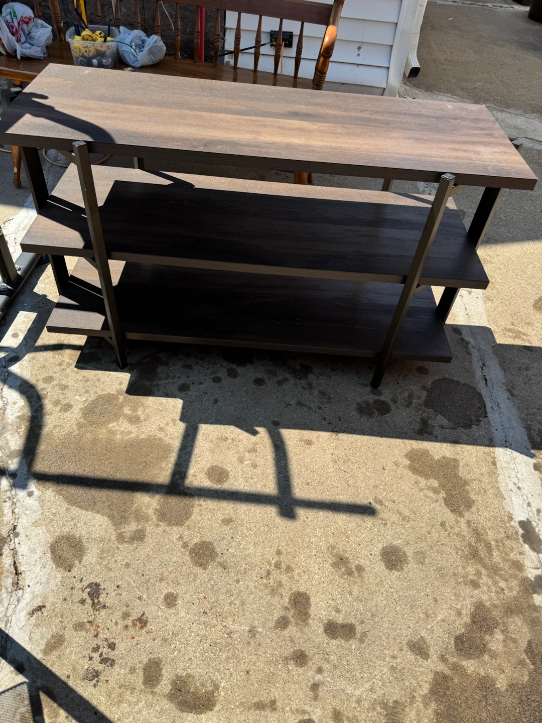 Dark Wood 3-Shelf Console Table - photo 2